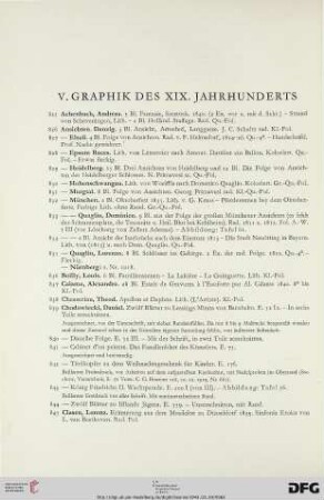 V. Graphik des XIX. Jahrhunderts (Nr. 825-1019)