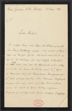 Brief an Ludwig Strecker (senior) und B. Schott's Söhne : 21.06.1911