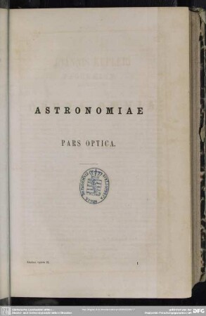 Astronomiae pars optica