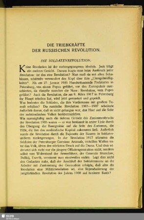 Die Triebkräfte Der Russischen Revolution