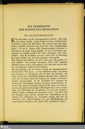 Die Triebkräfte Der Russischen Revolution
