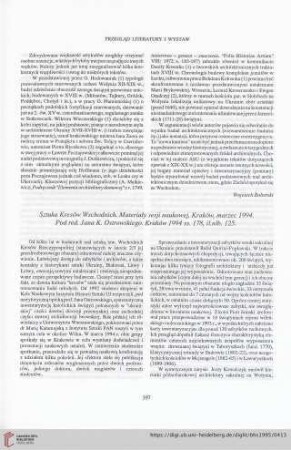 57: [Rezension von: Jana K. Ostrowskiego, Sztuka Kresów Wschodnich. Materiały sesji naukowej, Kraków, marzec 1994]