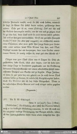 Caroline von Schelling an August Wilhelm von Schlegel, Jena, 21.06.1802