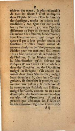 Avis aux evêques assemblés a Paris en Decembre 1761, au sujet des Jésuites