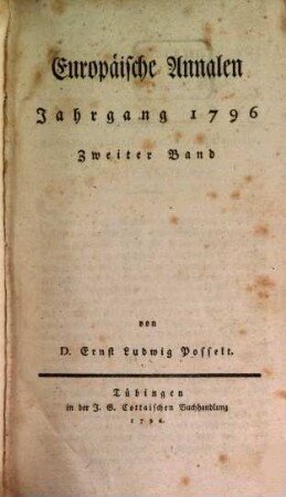 Europäische Annalen. 1796, 2