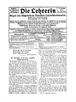Die Lehrerinnen in der neuen preußischen Besoldungsordnung