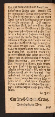 Ein Trost-Lied im Creutz.