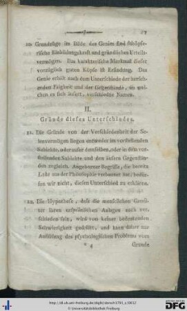 II. Gründe dieses Unterschiedes.