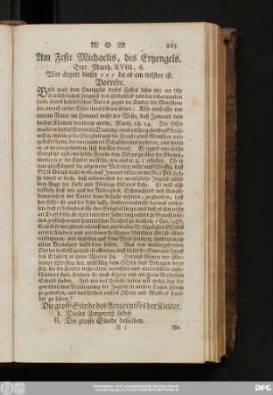 Am Feste Michaelis, des Ertzengels. Text Matth. XVIII, 6.