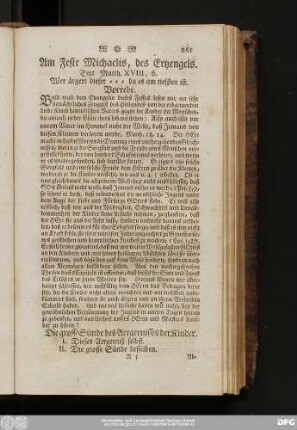 Am Feste Michaelis, des Ertzengels. Text Matth. XVIII, 6.