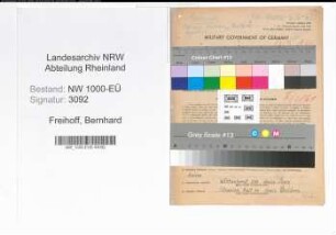 Entnazifizierung Bernhard Freihoff, geb. 02.11.1913 (Zollbeamter)