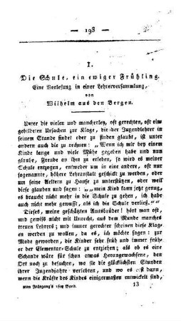 Die Schule, ein ewiger Frühling : eine Vorlesung in einer Lehrerversammlung