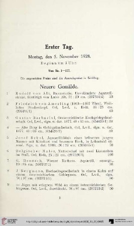Neuere Gemälde (Nr. 1-119)