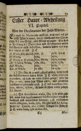 VI. Capitel. Von der Declination der Zahl-Wörter