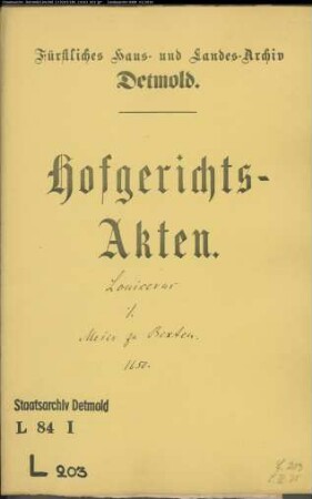 Lonicerus, Wendelins Erben in sp. Philipp Lonicerus gegen Johann Meier zu Bexten - Schuldforderung