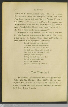 III. Die Mundart