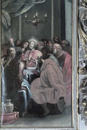 Typologische Darstellung von Szenen des Neuen Testaments — Abendmahl
