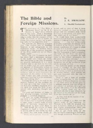 The bible and foreign Missions