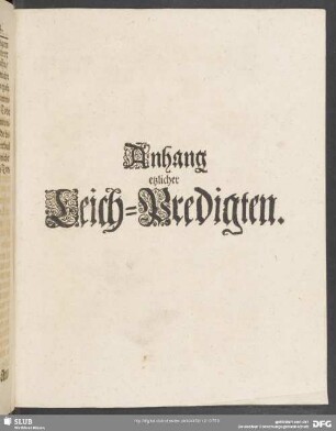 Anhang etzlicher Leich-Predigten