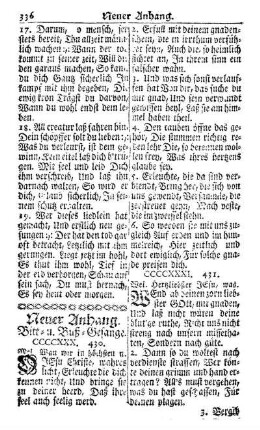 Neuer Anhang. Bitt- u. Buß-Gesänge