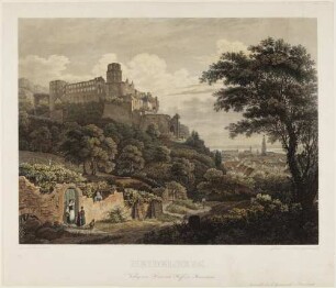 Heidelberg, Schloss und Stadt von Osten