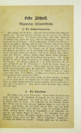 Erster Abschnitt. Allgemeine Heimatskunde