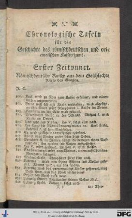 Chronologische Tafeln für die Geschichte des römischdeutschen und orientalischen Kaiserthums.