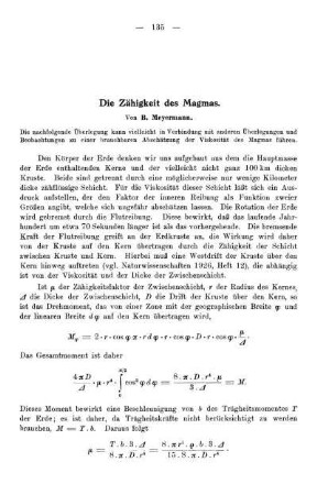 Die Zähigkeit des Magmas