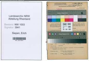 Entnazifizierung Erich Siepen , geb. 06.08.1901 (Konditormeister)