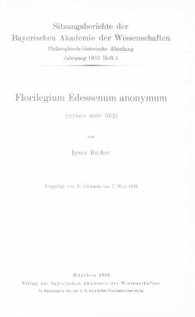 Florilegium Edessenum anonymum (syriace ante 562)