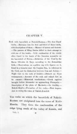 Chapter V: Ruins in the Plain of Persepolis