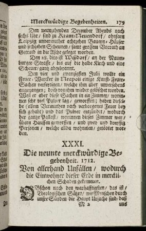 XXXI. Von allerhand Unfällen ... – XXXX. Von unterschiedlichen Ubelthaten und deren Bestraffung