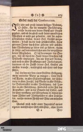 Gebet nach der Confirmation