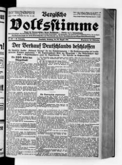 Bergische Volksstimme. 1917-1932