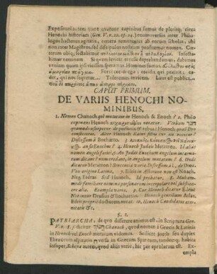 Caput Primum. De Variis Henochi Nominibus.