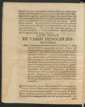 Caput Primum. De Variis Henochi Nominibus.