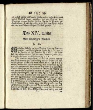 Das XIV. Capitel Von inwendigen Paraden.