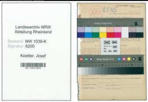 Entnazifizierung Josef Koetter , geb. 10.03.1894 (Strassenwaerter)