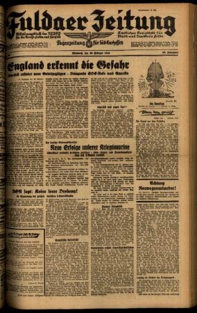 Ausgabe vom Mittwoch, den 26. Februar 1941.