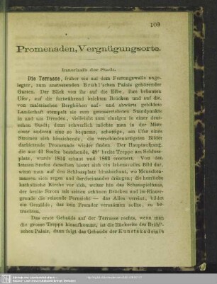 Promenaden, Vergnügungsorte