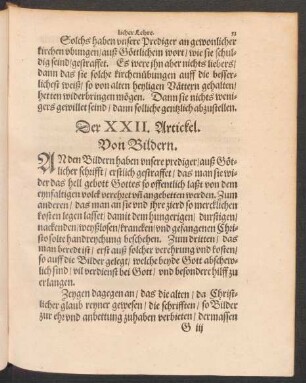Der XXII. Artickel.