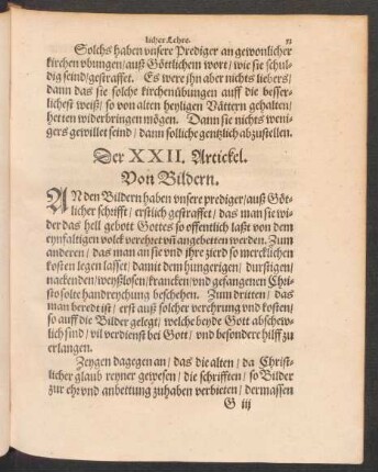 Der XXII. Artickel.