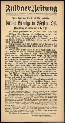 Ausgabe vom Donnerstag, den 15. Juli 1915.