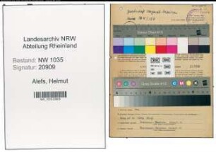 Entnazifizierung Helmut Alefs , geb. 07.08.1920 (Kaufmaennischer Angestellter)