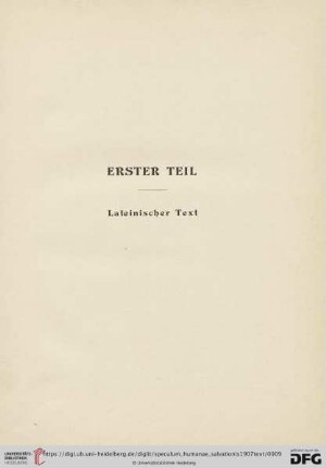 Erster Teil: Lateinischer Text