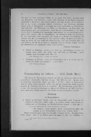 Versammlung zu Lübeck. - 1443 (Ende Mrz.).