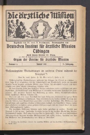Nummer 2. Januar 1921. 11. Jahrgang