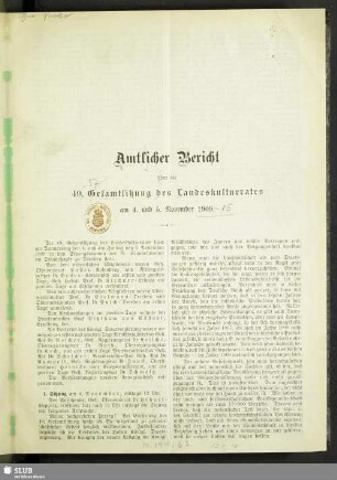 1. Sitzung am 4. November