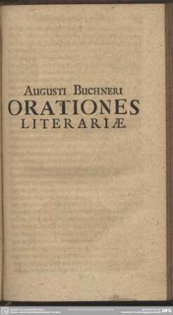 Orationes Literariae