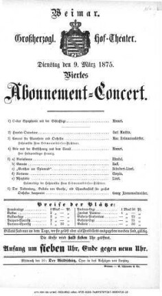 Viertes Abonnement=Concert